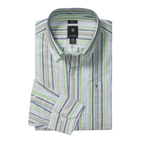 Victorinox Swiss Army Stripe Shirt - Linen-Cotton, Long Sleeve (For Men)