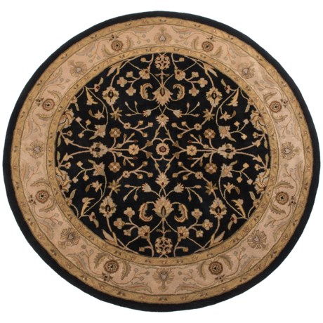 Amer Cardinal Collection Floral Vines Area Rug - 8’ Round, New Zealand Wool-Cotton