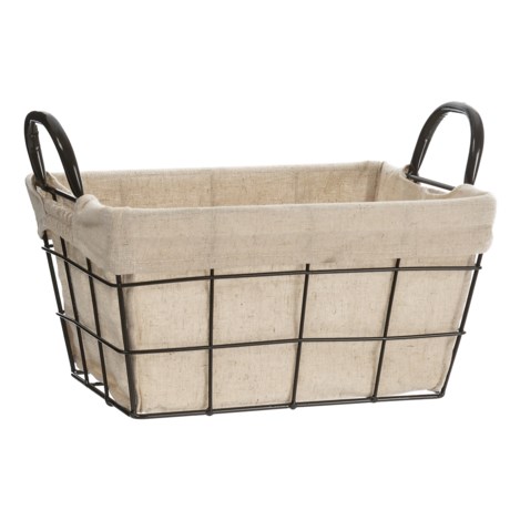 Premiere Living Grid Weave Lined Rectangle Wire Basket - Small