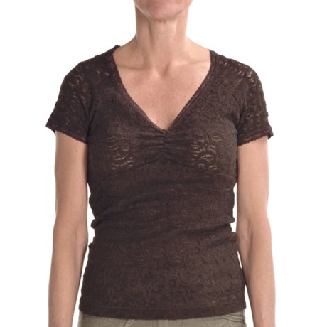 Renuar Lace Shirt - V-Neck, Short Sleeve (For Women)