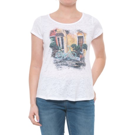 Ojai Bicyclette Burnout T-Shirt - Short Sleeve (For Women)