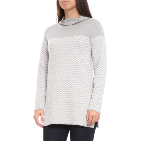 Aspen Cotton Flame Pattern Turtleneck Pullover - Long Sleeve (For Women)