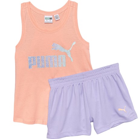 Puma Jersey Tank Top and Bike Shorts Set (For Big Girls)