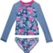 Pipeline Big Girls Rash Guard and Swim Bottoms Set - UPF 50+, Long Sleeve