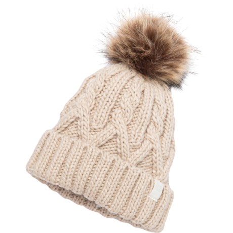 Chaos Cable-Knit Pom Beanie (For Girls)