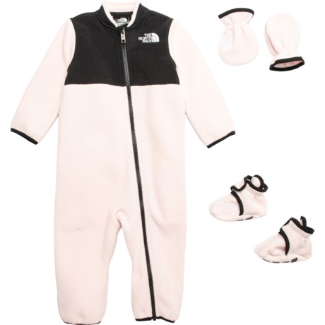 The North Face Infant Girls Denali Polartec® Fleece One-Piece Jumpsuit, Mittens and Booties Set