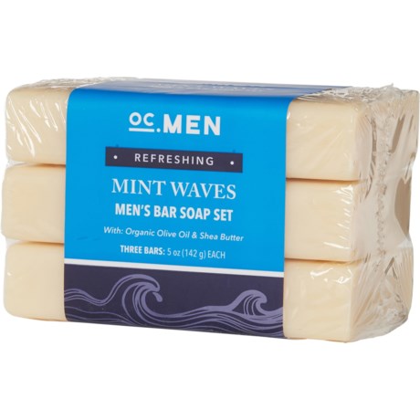 OC Men Refreshing Mint Waves Bar Soap Set - 3-Pack (For Men)