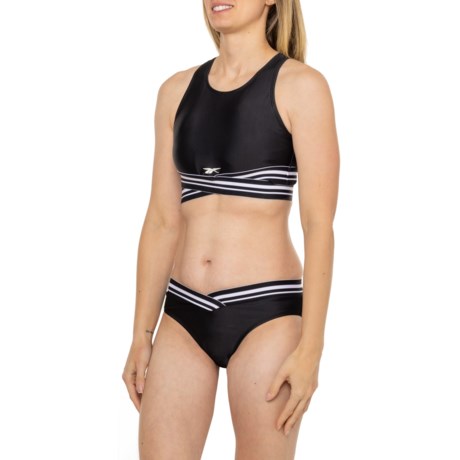 Reebok High Neck and Hipster Swim Bottoms Bikini Set - UPF 50+