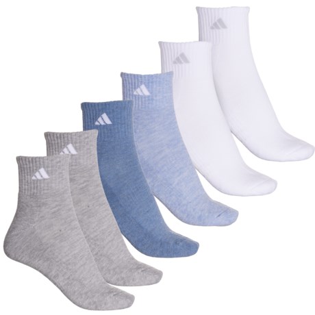 adidas Athletic Cushioned Socks - 6-Pack, Quarter Crew (For Women)