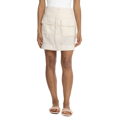 Nicole Miller New York Faux Button Front Skort - Linen