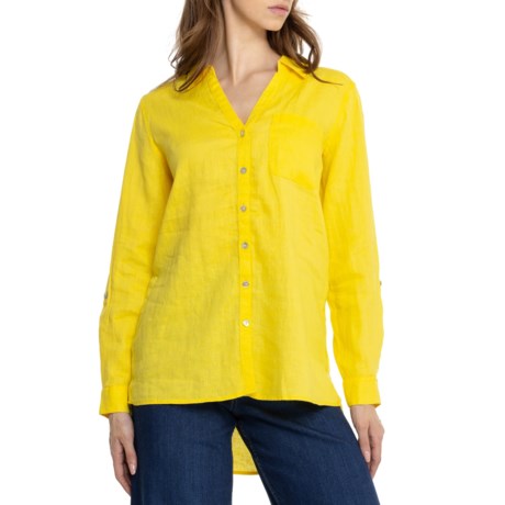 Sigrid Olsen Button-Front Linen Shirt - Long Sleeve