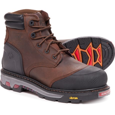 Justin Work Warhawk 6” Work Boots - Waterproof, Composite Safety Toe, Wide Width (For Men)