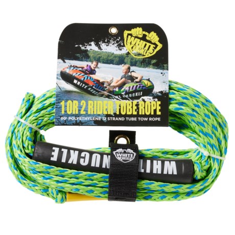 White Knuckle Tube Tow Rope - Single or Double Rider, 3/8”, 60’