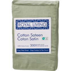Royal Living King 300 TC Fitted Sheet - Dusty Sage
