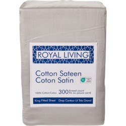 Royal Living King 300 TC Fitted Sheet - Lunar Rock