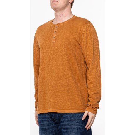 Lucky Brand Solid Slub Henley Shirt - Long Sleeve