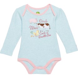 John Deere Infant Girls Oink Moo Baby Bodysuit - Long Sleeve