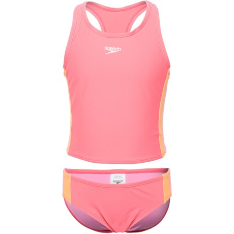Speedo Big Girls Color-Block Tankini Set - UPF 50+