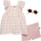 Rabbit + Bear Organic Infant Girls Dress, Biker Shorts and Sunglasses - Sleeveless