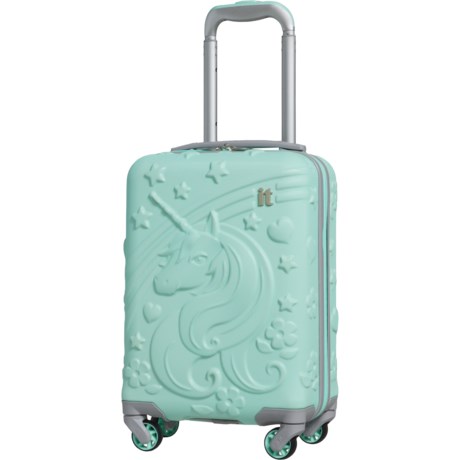 IT Luggage 16” Dreamworld Spinner Suitcase - Hardside, Mint (For Boys and Girls)
