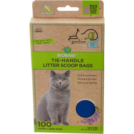 GREENBONE Tie Handle Litter Scoop Bags - Extra Large, 100 Count