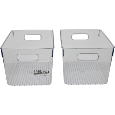 GOURMET HOME Extra Large Modern All-Purpose Storage Bin Set - 2-Piece, 3.2x9.8x7.9”