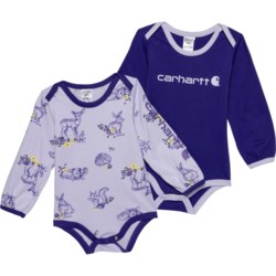 Carhartt Infant Girls CG9808 Print Baby Bodysuits - 2-Pack, Long Sleeve