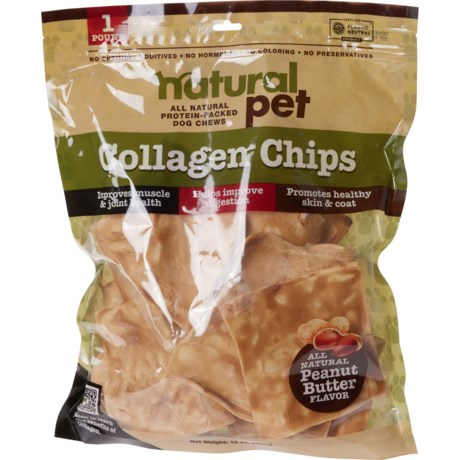 Natural Pet Collagen Chips Dog Chew Treats - 1 lb.