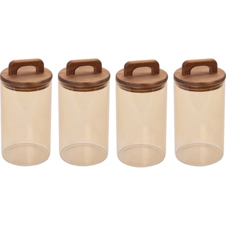CHLOE & PASCAL Wood Handle Pantry Canisters - 4-Pack, 42 oz.