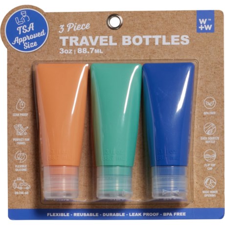 W+W Travel Bottles - 3-Pack, 3 oz.