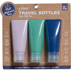 W+W Flip Top Travel Bottles - 3-Piece, 3 oz.