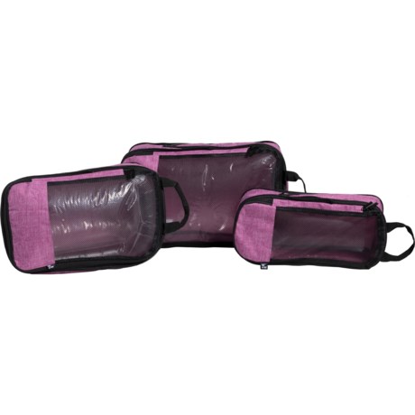 W+W Deluxe Packing Cubes - 3-Pack, Heather Berry