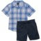 LAND N SEA Toddler Boys Multi-Stripe Shirt and Shorts Set - Short Sleeve
