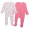 LITTLE ME Infant Girls Supersoft Butterfly Footie Pajamas - 2-Pack, Long Sleeve