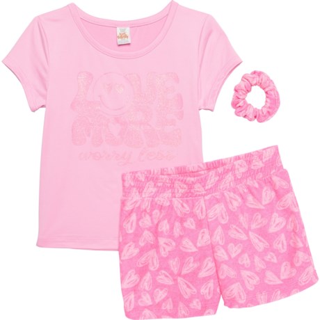 Sweet Butterfly Little Girls T-Shirt and Terry Shorts Set - Short Sleeve