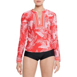 La Blanca Tapestry Rash Guard - Zip Neck, Long Sleeves