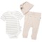 BLUEBERRY ORGANICS Infant Boys Cotton Baby Bodysuit, Pants and Hat Set - Short Sleeve