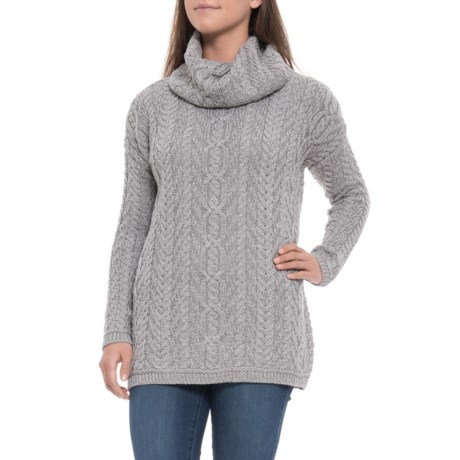 Aran Mor Made in Ireland Cowl Neck Pullover Sweater - Merino Wool (For Women)