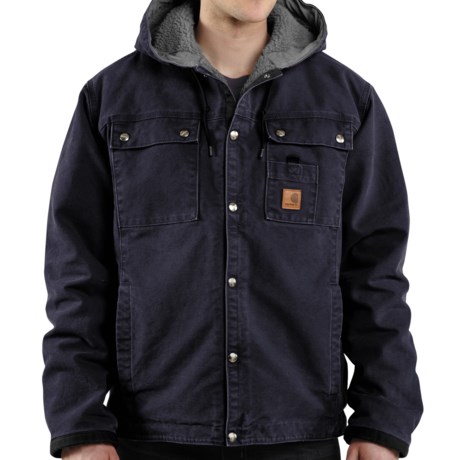 Carhartt Sandstone Hooded Multi-Pocket Jacket - Sherpa Lined (For Men)