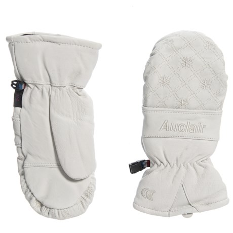 Auclair Snowflake Quilt Leather Mittens - Waterproof, Insulated (For Women)