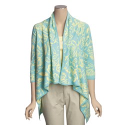 Knits With a Twist Knits with a Twist Buttercup Drape Cardigan Sweater - Pima Cotton, 3/4 Sleeve (For Women)