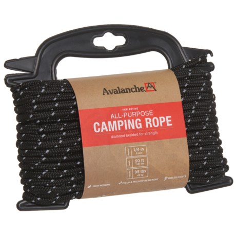 Avalanche Reflective All-Purpose Camping Rope - 1/4”x50’