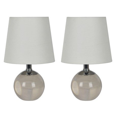 J Hunt Crystal Orb Table Lamps - 12.5", Set of 2