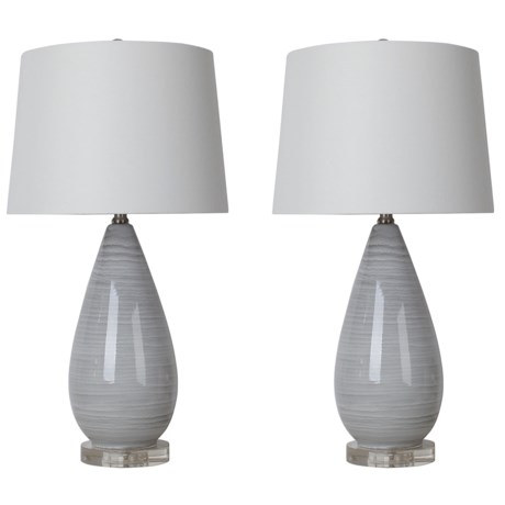 J Hunt Striped Table Lamps - 26.5", Set of 2
