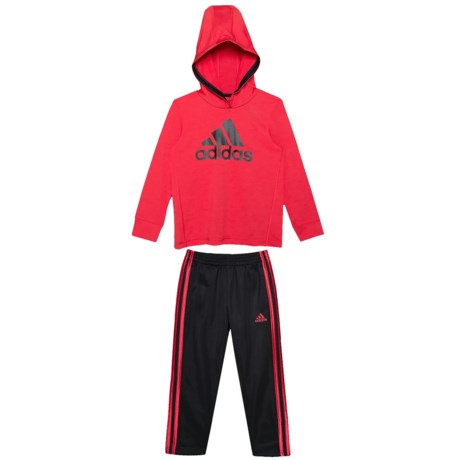 adidas Poly Melange Jersey Tricot Hoodie and Pants Set (For Toddler Boys)