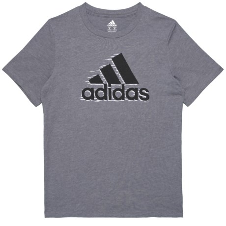 adidas Cotton Jersey Heather T-Shirt - Short Sleeve (For Big Boys)