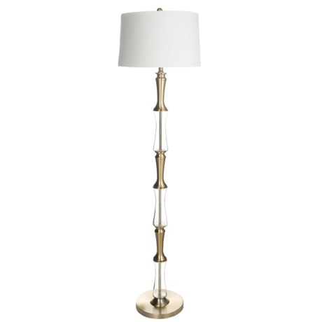 J Hunt Clear Glass and Gold Metal Floor Lamp