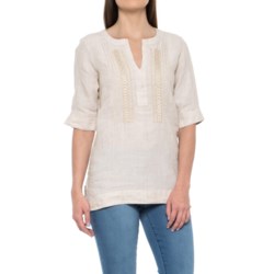 Foxcroft Jo Linen Tunic Shirt - Elbow Sleeve (For Women)