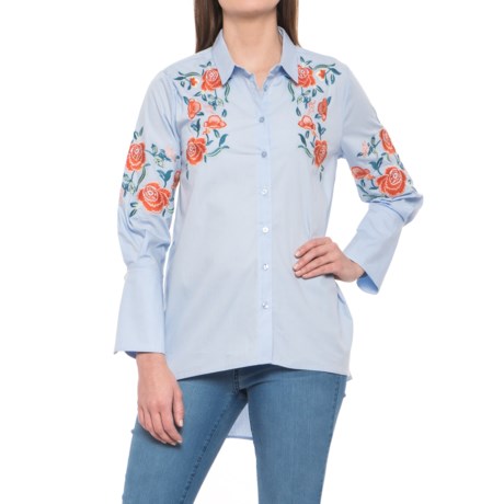 Alison Andrews Embroidered High-Low Shirt - 3/4 Sleeve (For Women)