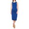 Alison Andrews Asymmetrical Waist Wrap Solid Midi Dress - Scoop Neck, Sleeveless (For Women)